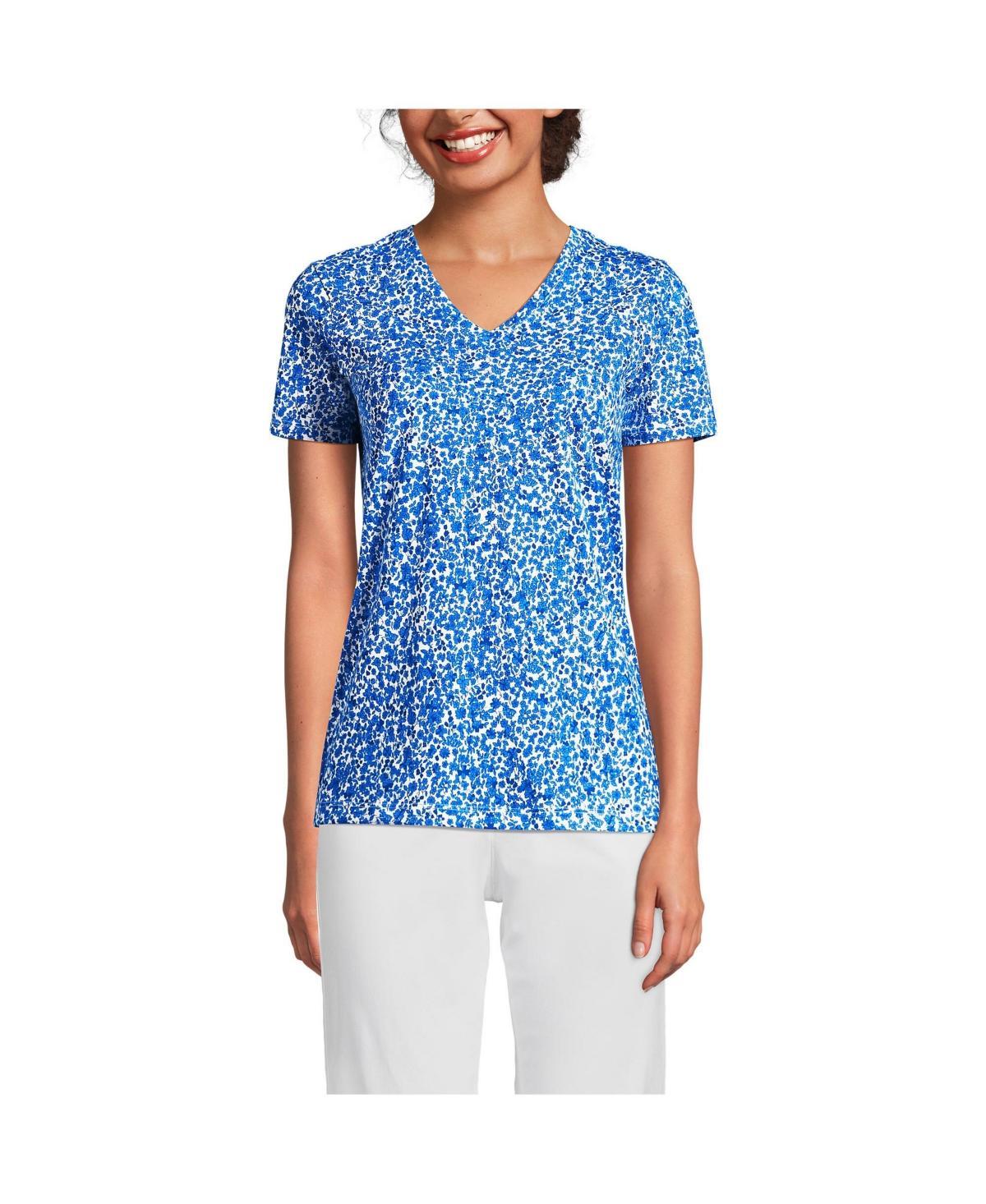 Womens Lands End Relaxed-Fit Supima Cotton V-Neck Tee Product Image