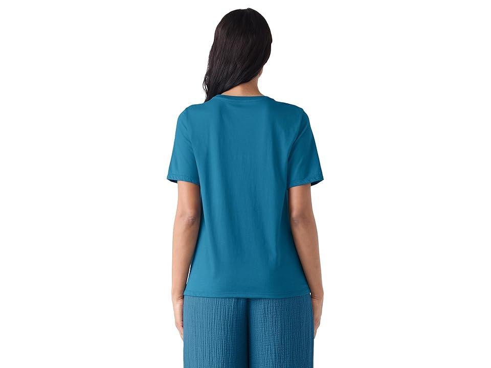 Eileen Fisher Round Neck Tee (Opal) Women's T Shirt Product Image