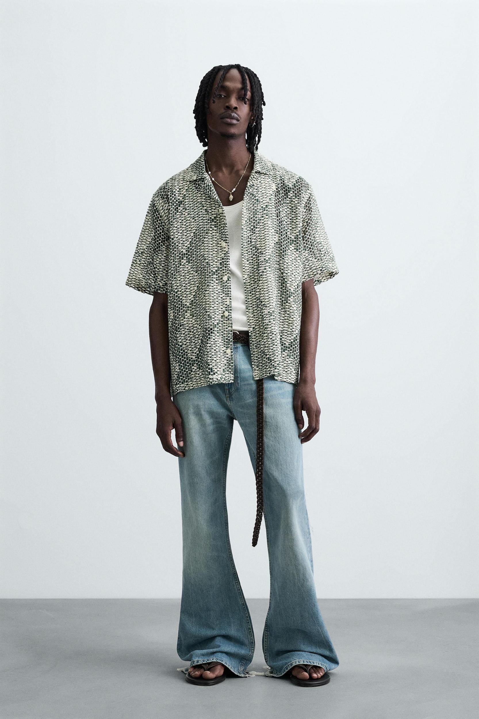 TEXTURED CROCHET SHIRT Product Image