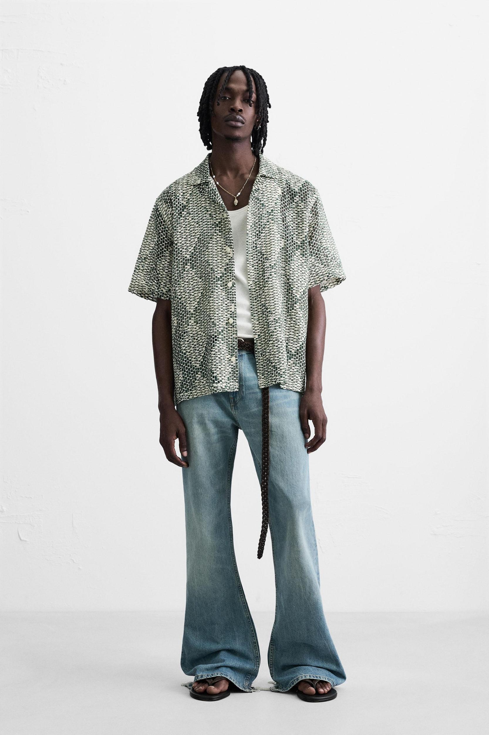 TEXTURED CROCHET SHIRT Product Image