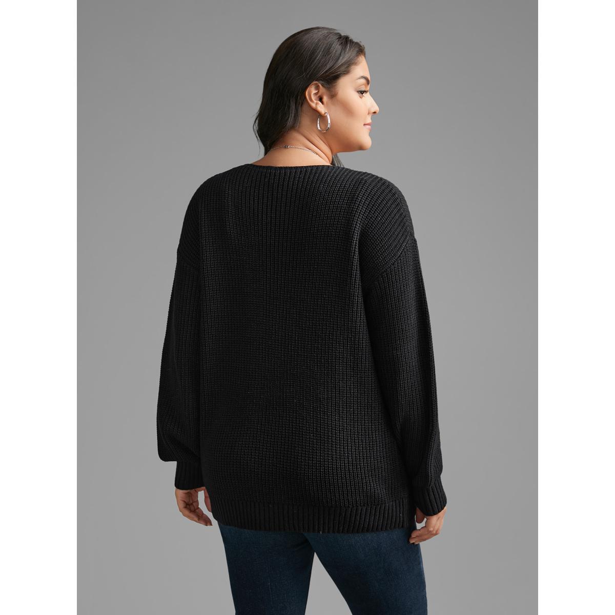 Plus Size Supersoft Essentials Solid Tie Knot Cardigan Black Women Casual Bodycon Long Sleeve Everyday Cardigans BloomChic 28/5X Product Image