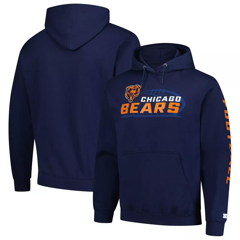 Mens Starter Chicago Bears Vintage Pullover Hoodie Blue Product Image