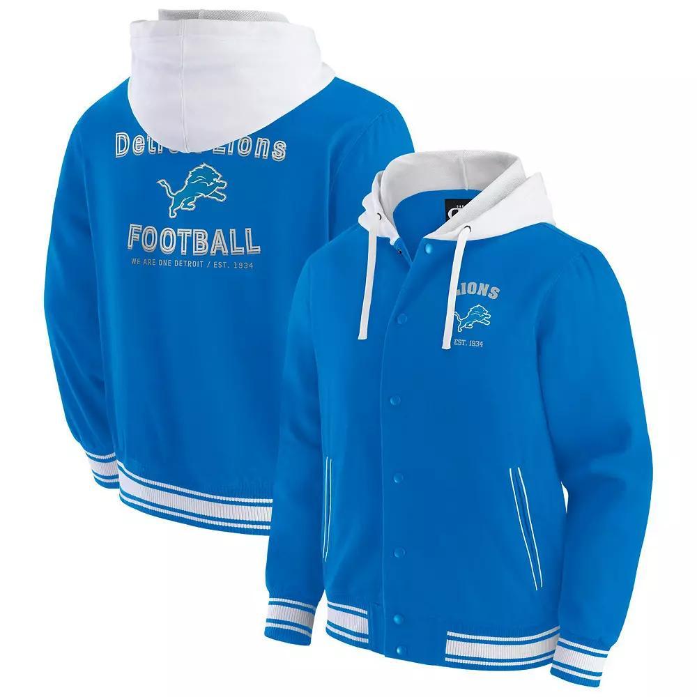 Men's Darius Rucker Collection by Fanatics Blue Detroit Lions Full-Snap Hoodie Jacket, Size: 2XL Product Image