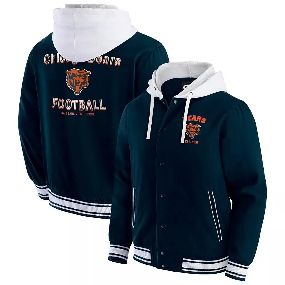 Men's Darius Rucker Collection by Fanatics Navy Chicago Bears Full-Snap Hoodie Jacket, Size: XL, Blue Product Image
