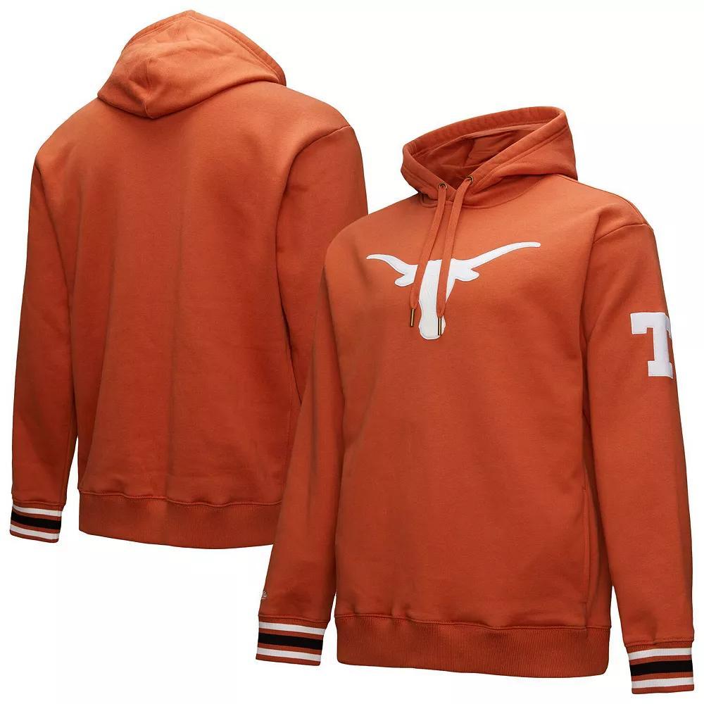 Men's Mitchell & Ness Texas Orange Texas Longhorns Chainstich Fleece Pullover Hoodie, Size: 2XL, Team Product Image