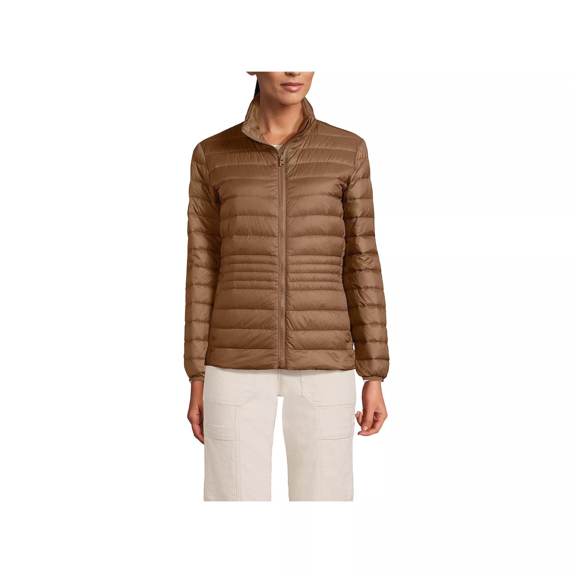 Women's Lands' End Wanderweight Midweight Down Jacket, Size: Small, Light Carob Product Image