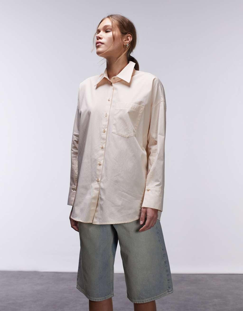 Topshop oversized poplin shirt Product Image