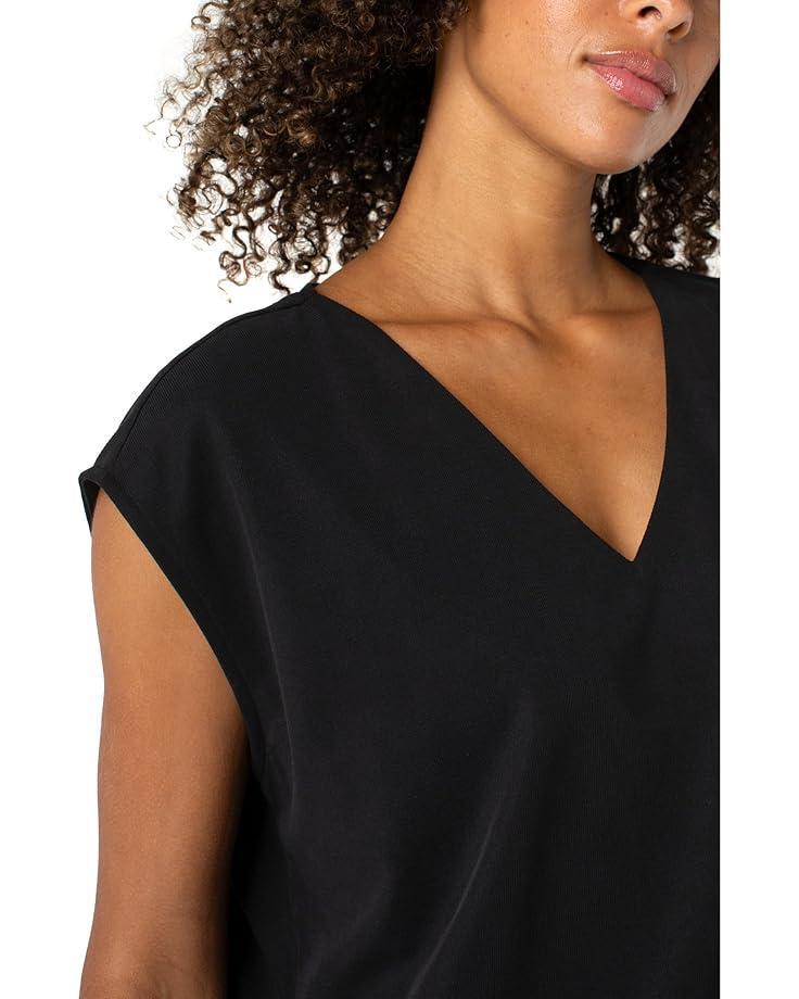 Sleeveless Woven To Knit Top Product Image