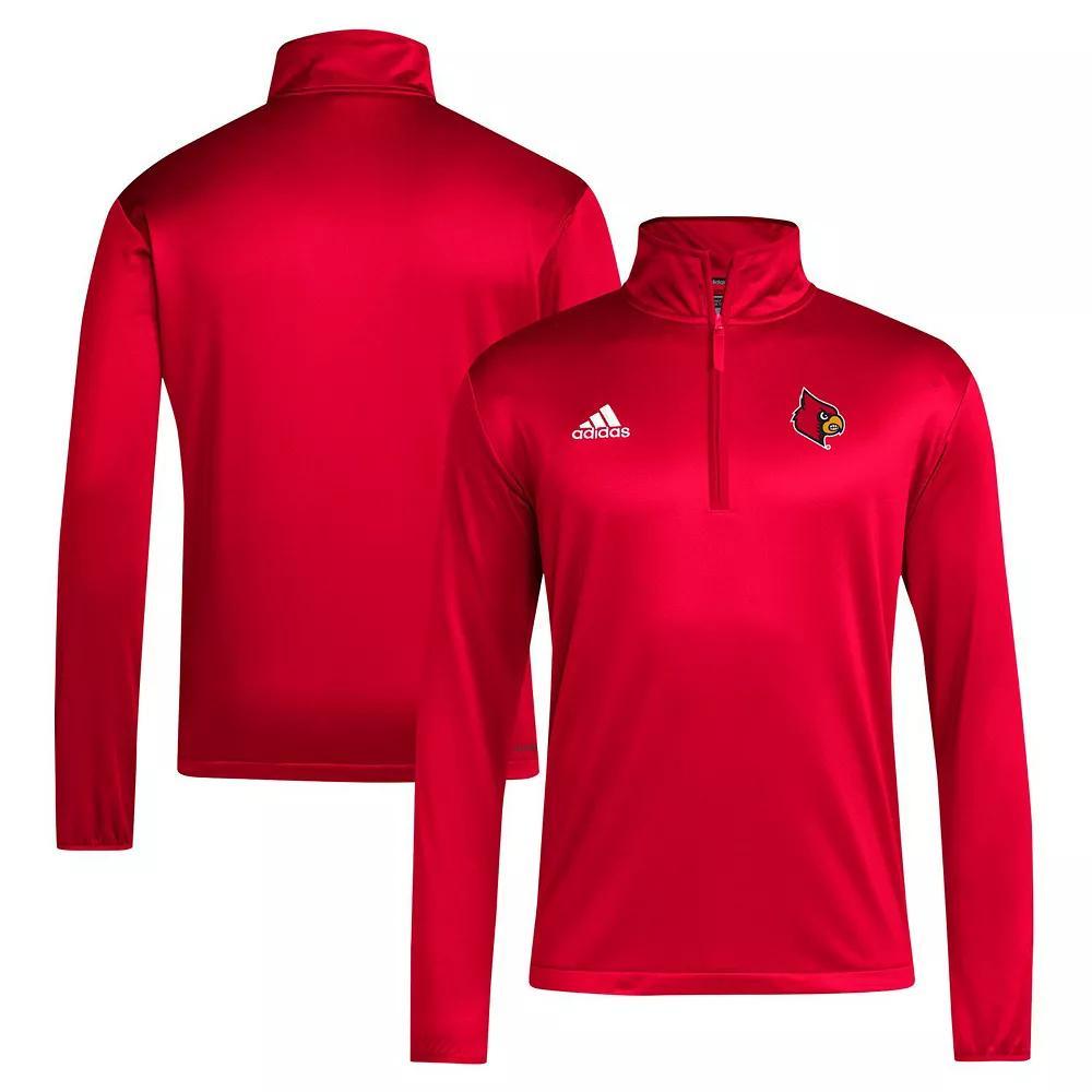 Men's adidas Red Louisville Cardinals Coaches Sideline Quarter-Zip Top, Size: 2XL Product Image