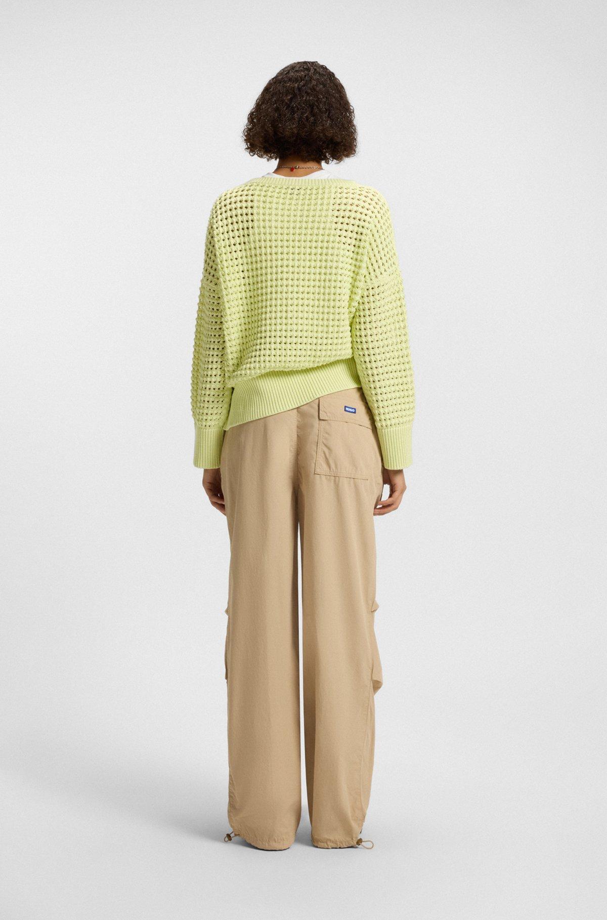 Cotton sweater with mesh knit Product Image
