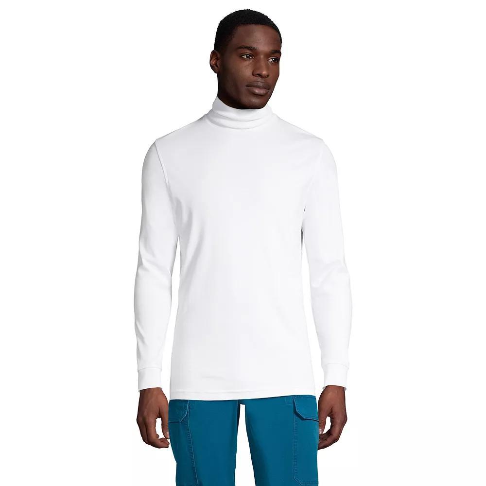 Men's Lands' End Super Soft Supima Turtleneck, Size: XL, White Product Image