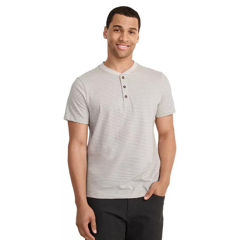 Men's Jockey Outdoors™ by Luke Bryan Short Sleeve Henley, Size: Large, Gray Stripe Product Image