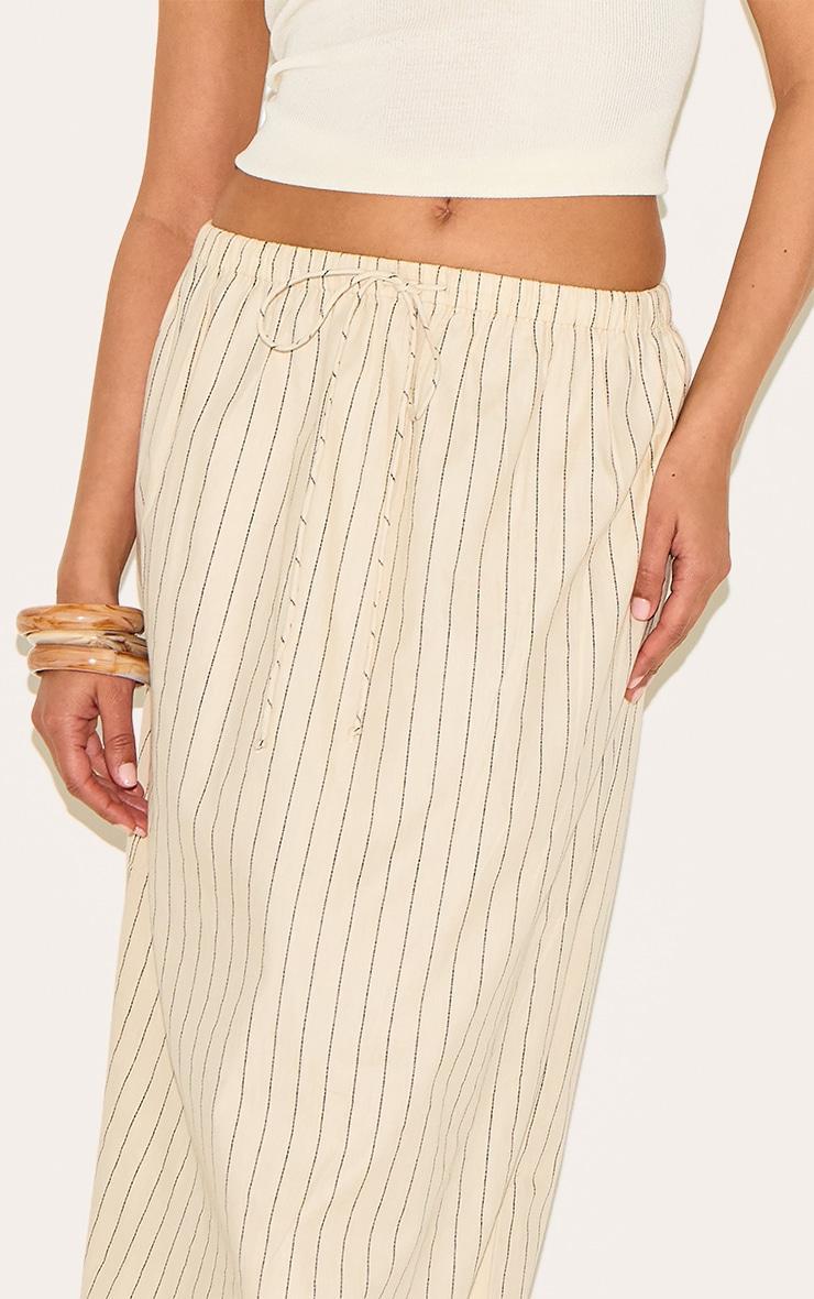 Petite Stone Cotton Drawstring Tie Maxi Skirt Product Image