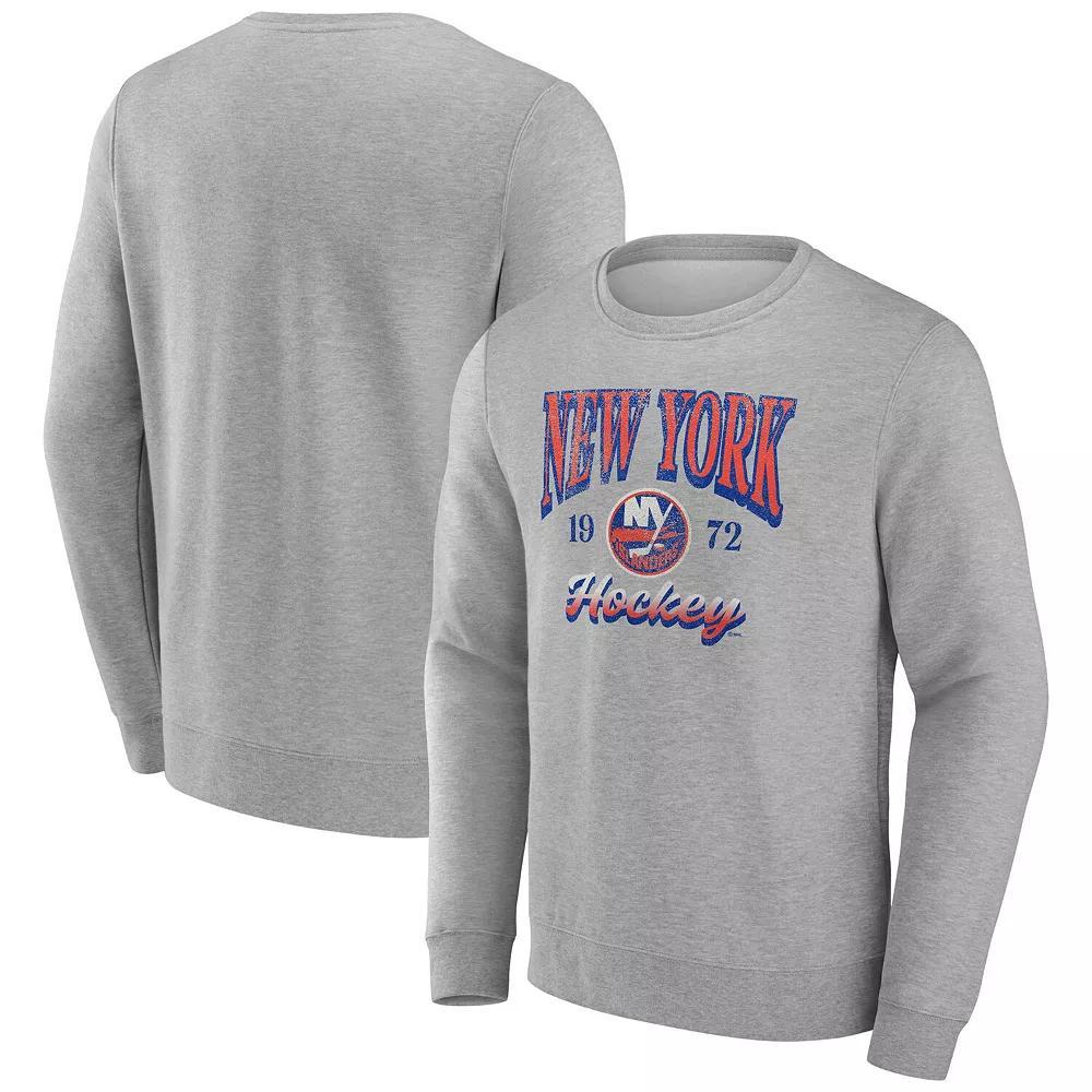 Men's Fanatics Gray New York Islanders Nimbus Fleece Pullover Sweatshirt, Size: Large, Isl Grey Product Image
