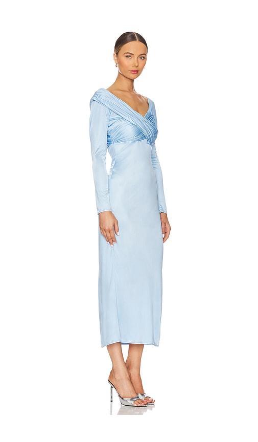 ALEJANDRA ALONSO ROJAS Exclusive Draped Silk Gown In Blue Product Image