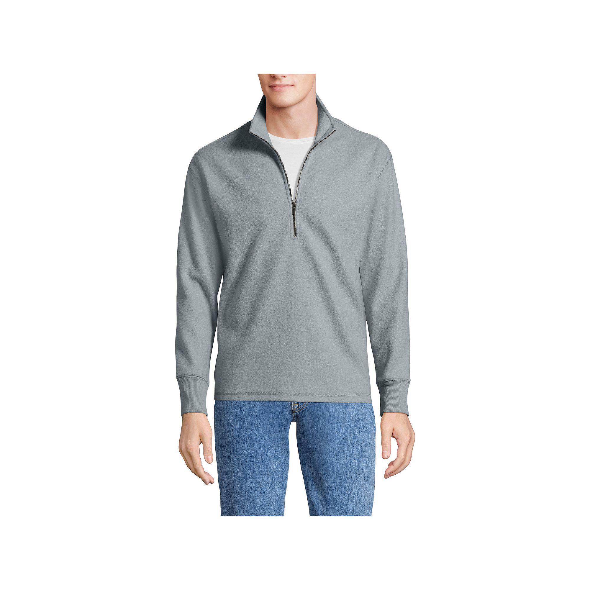 Men's Lands' End Wool Blend Half Zip Pullover, Size: Medium, Silver Frost Product Image