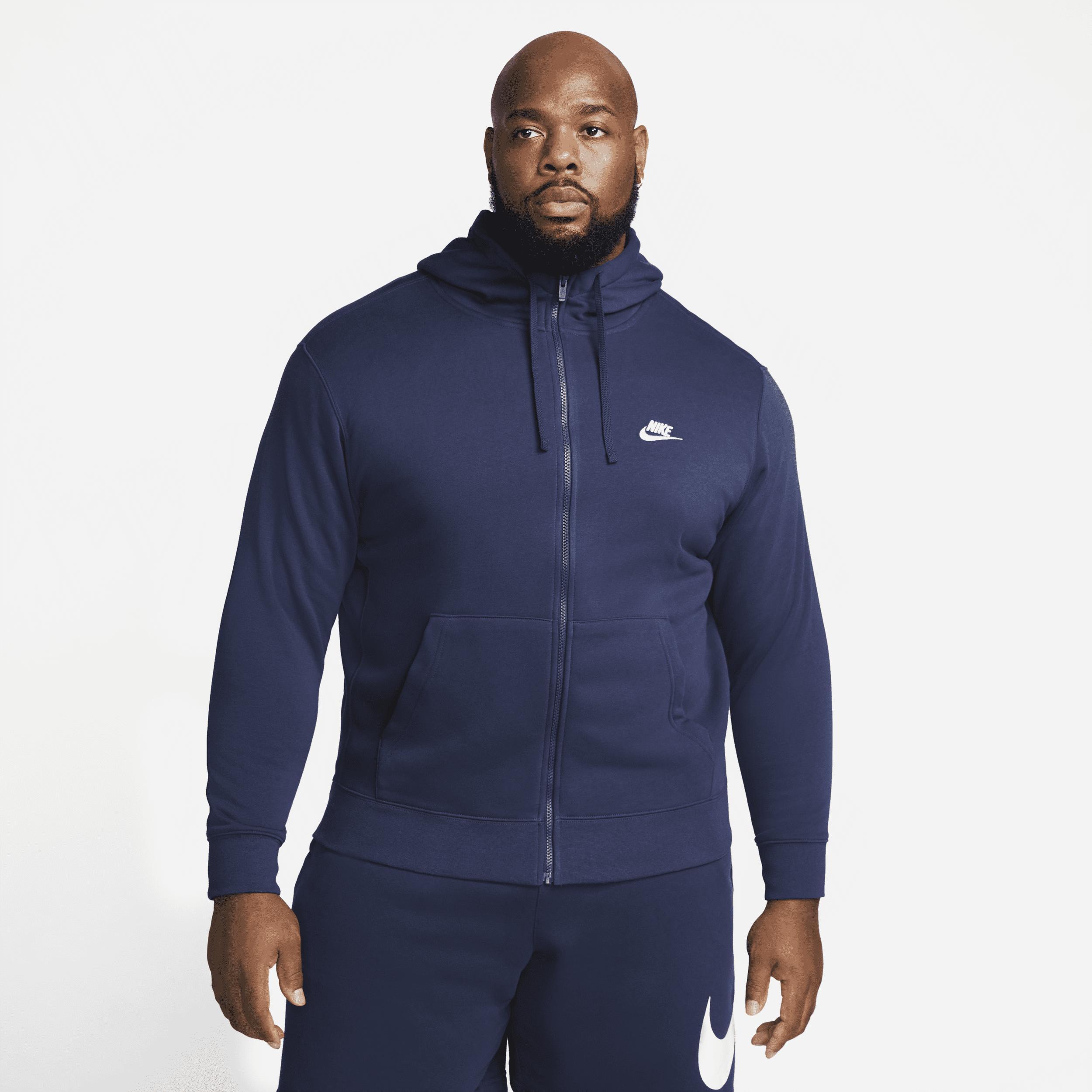 Mens Nike Sportswear Club Fleece Full-Zip Hoodie Black Navy White Product Image