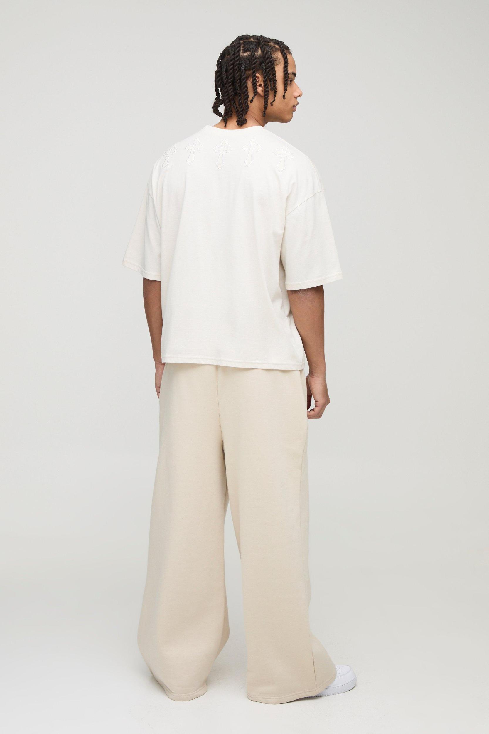 Oversized Boxy Cross Applique T-Shirt | boohooMAN USA Product Image