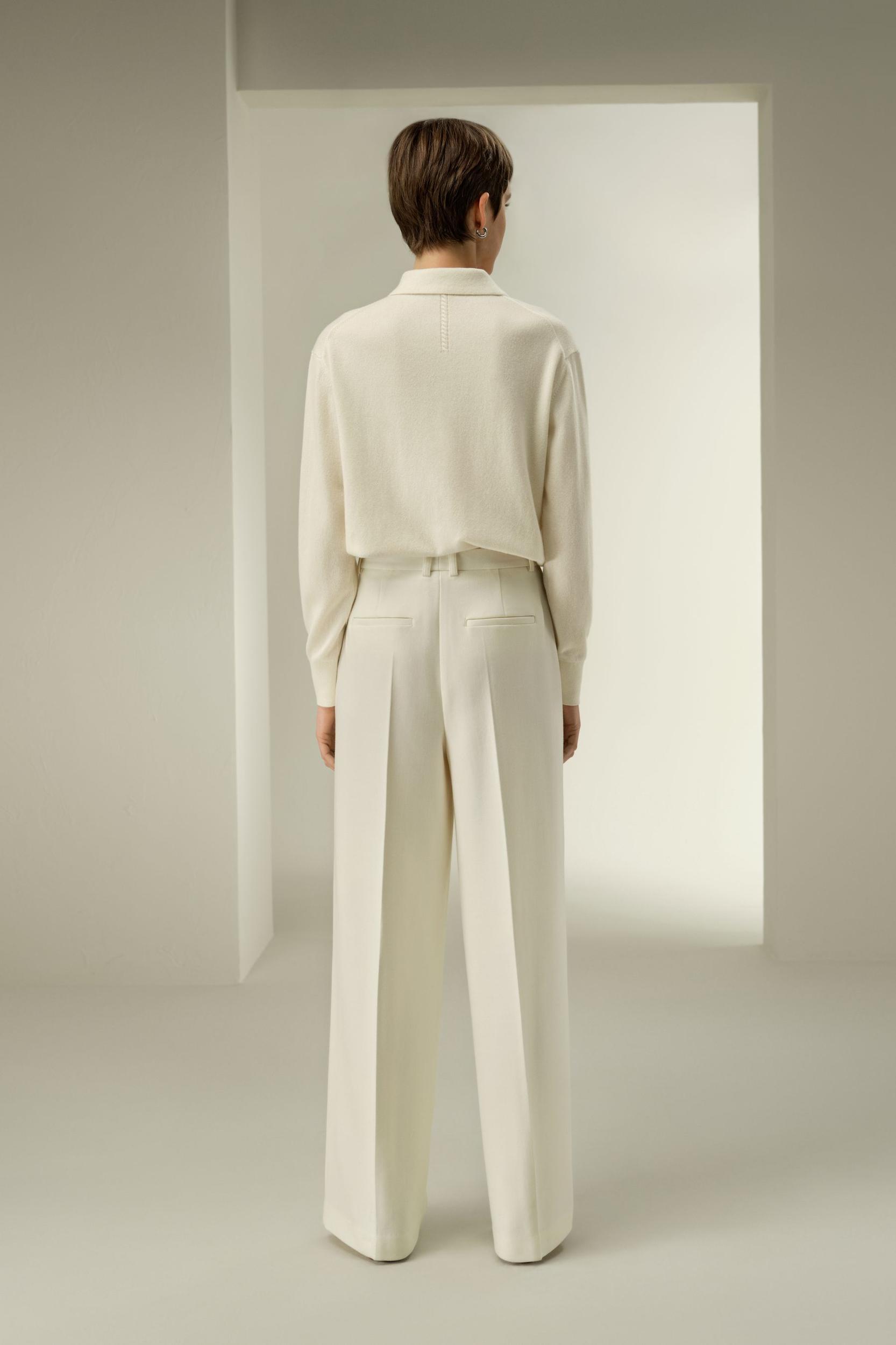 Silk-Wool Tweed Blend Trousers Product Image