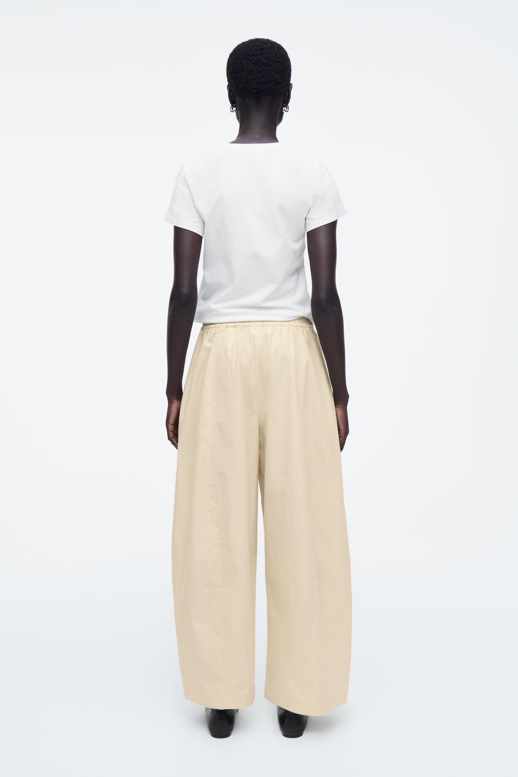 ELASTICATED BARREL-LEG PANTS Product Image