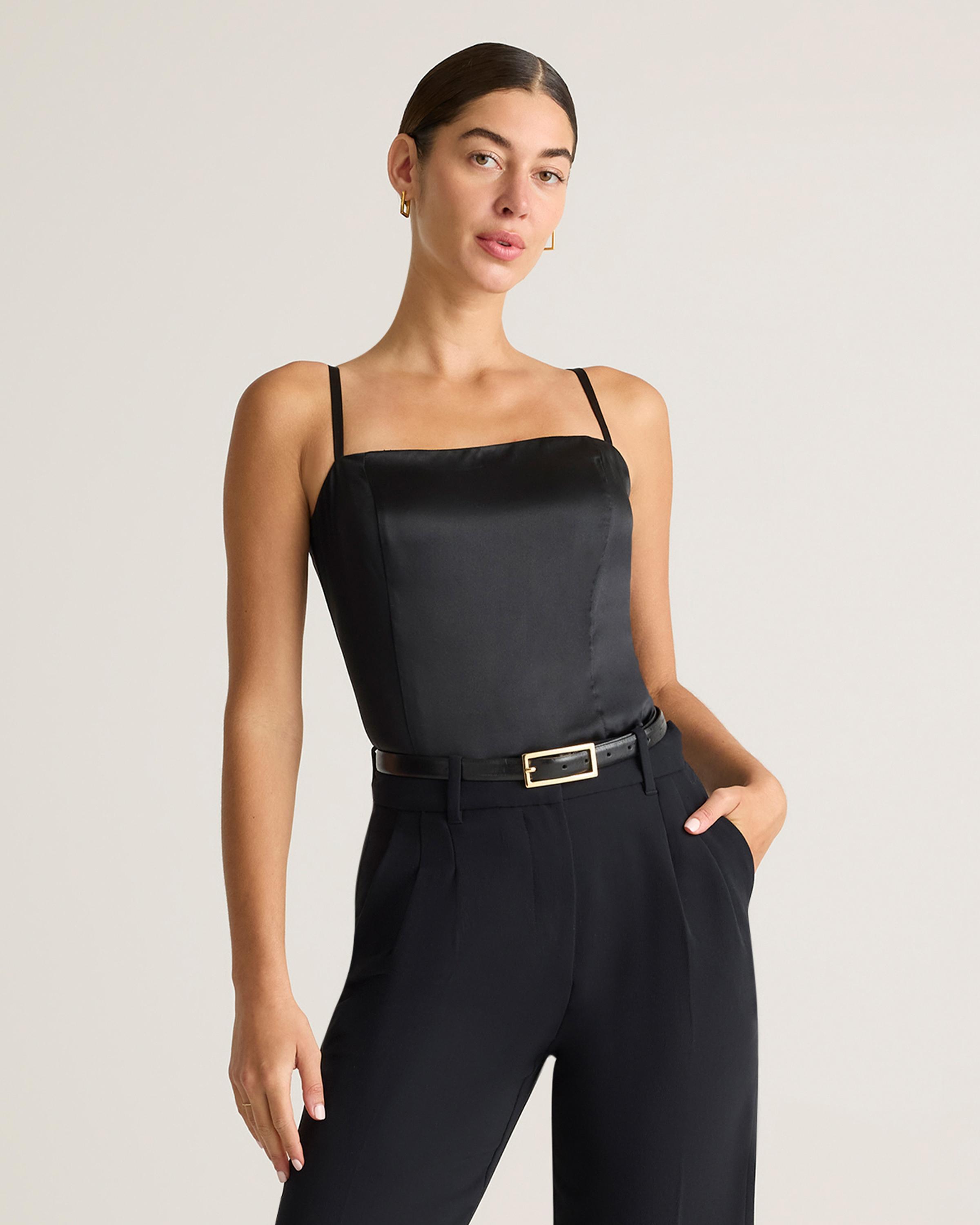 100% Washable Silk Square Neck Tank Product Image
