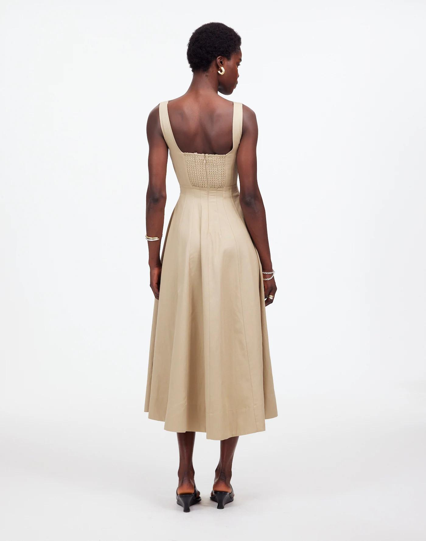 Seamed Squareneck Midi Dress Product Image