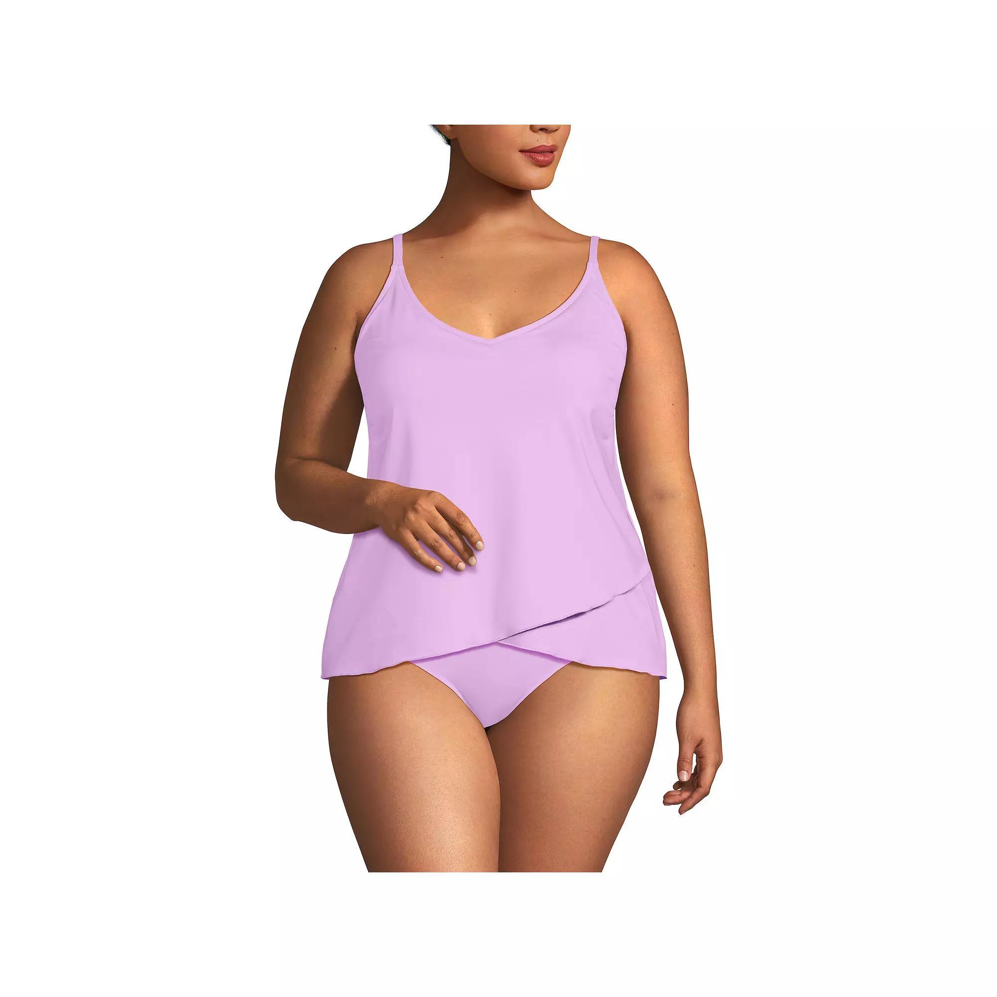 Plus Size Lands' End DDD-Cup Tulip Hem Tankini Swim Top, Women's, Size: 1XL, Rich Olive Green Product Image