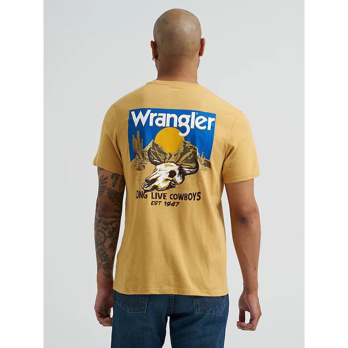 Men's Wrangler Back Graphic T-Shirt in Pale Gold Product Image