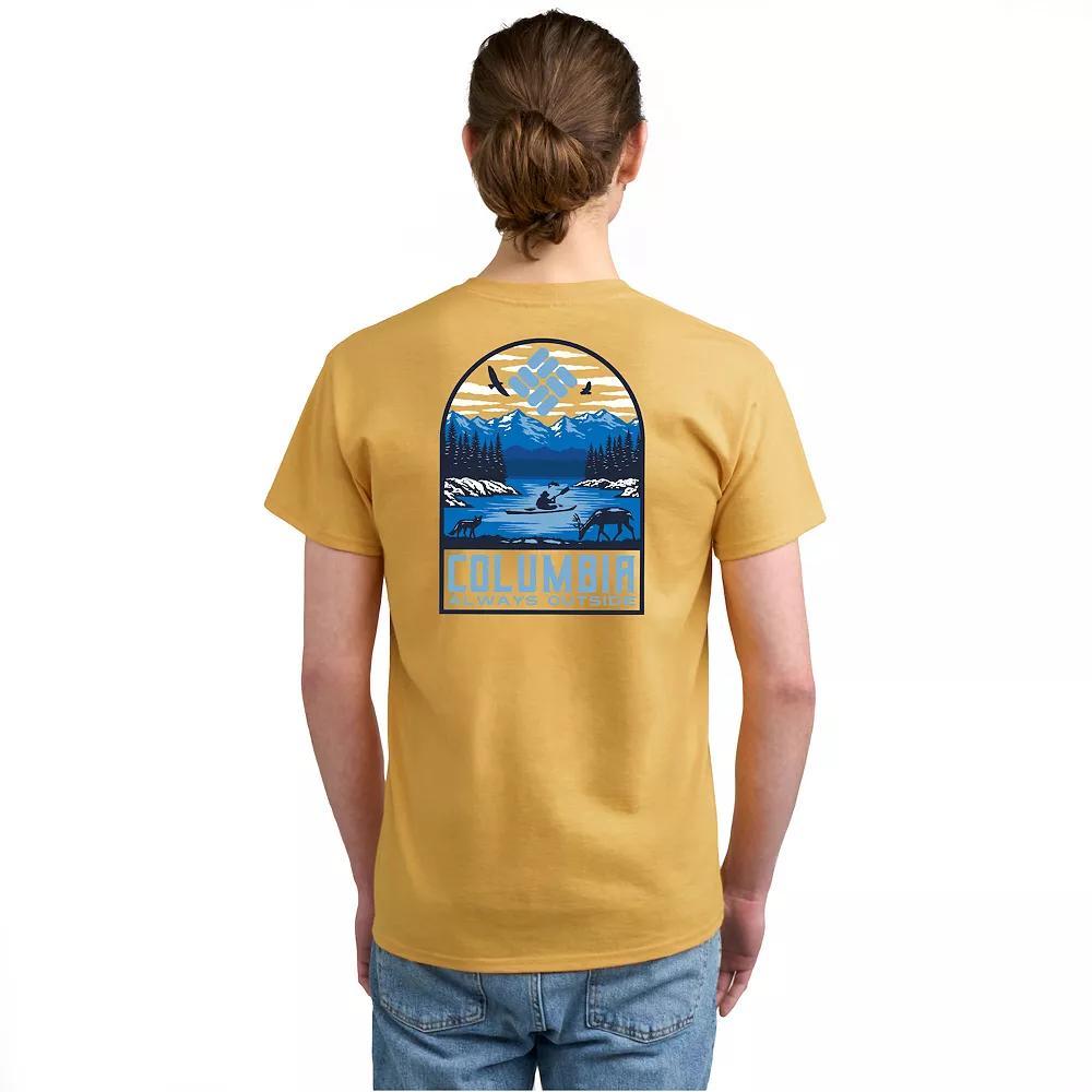 Men's Columbia Americana Adventure Print Short Sleeve Graphic Tee, Size: Small, Grey Gray Eagle Product Image