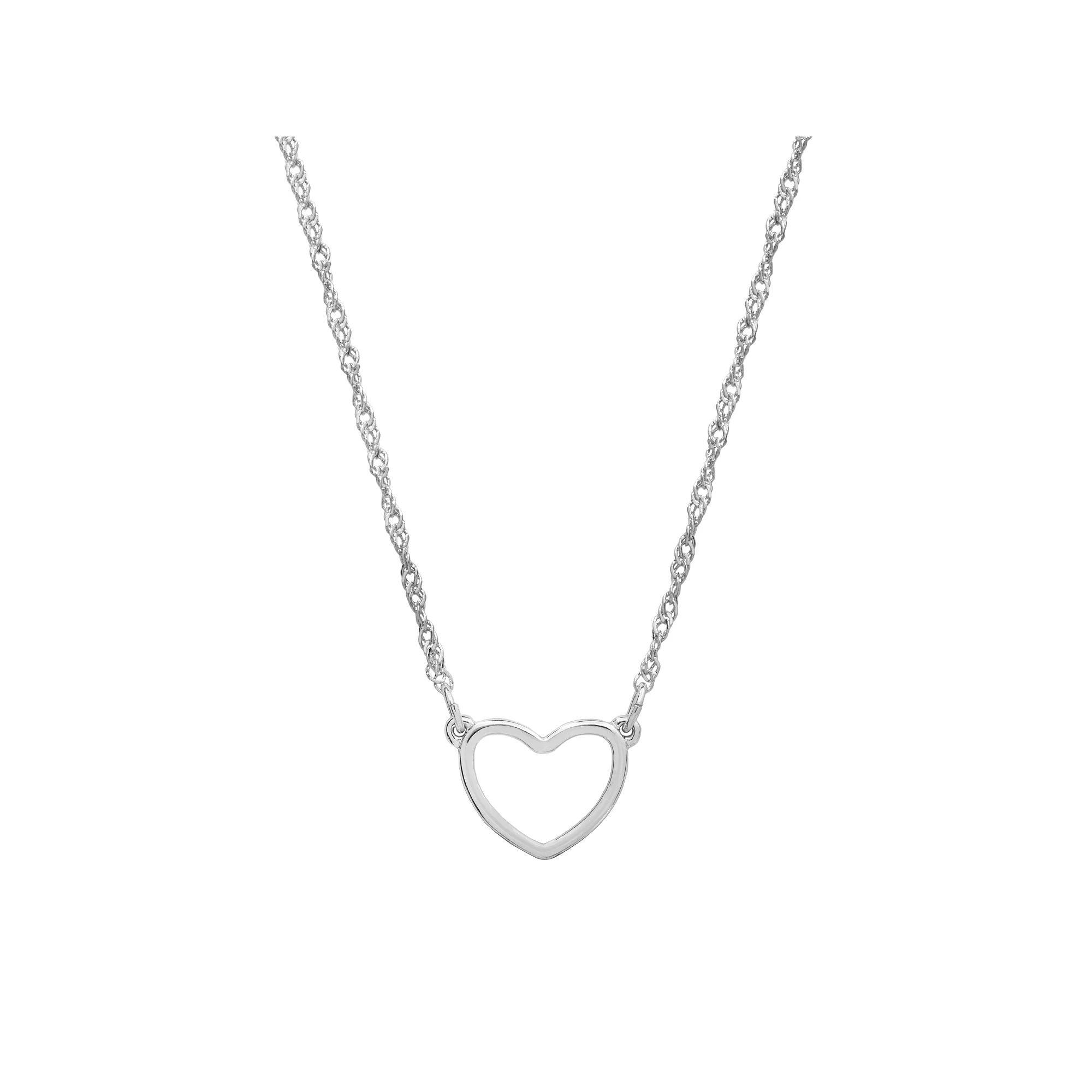 LC Lauren Conrad Silver Tone Heart Necklace, Women's Product Image