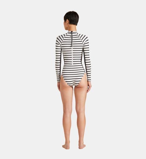 Striped Rashguard One-Piece Swimsuit Product Image