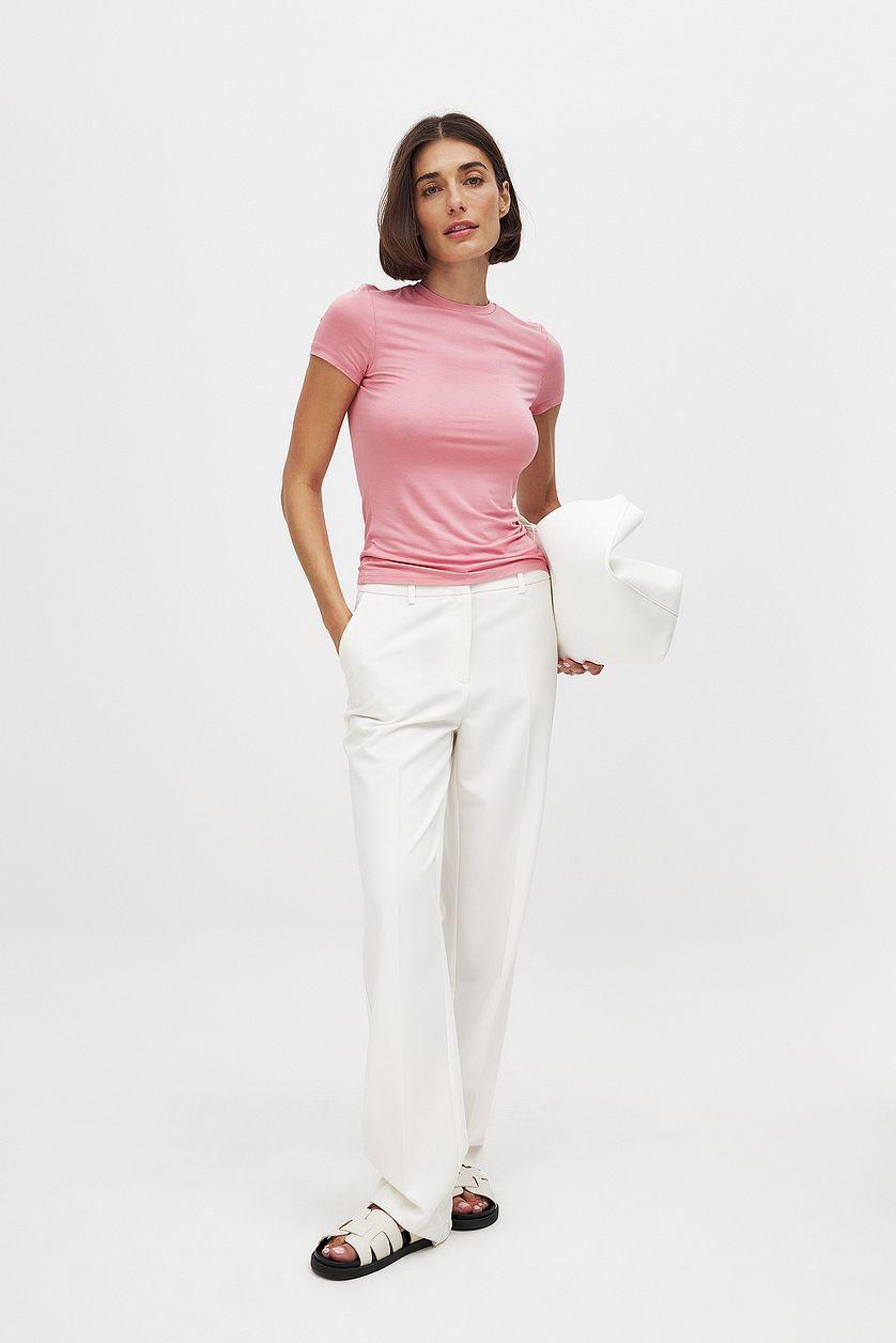 Soft Line Round Neck Short Sleeve Top Product Image