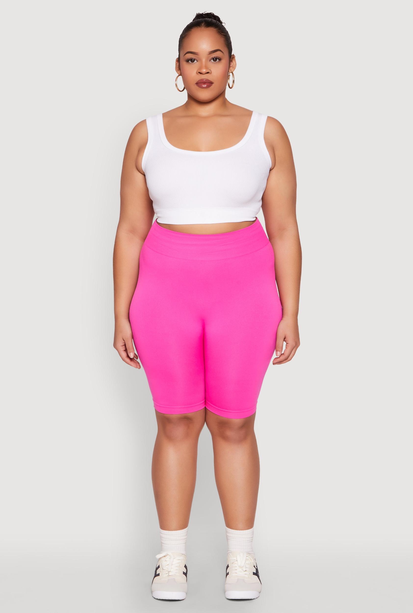 Womens Plus Size High Waist Seamless Biker Shorts Product Image