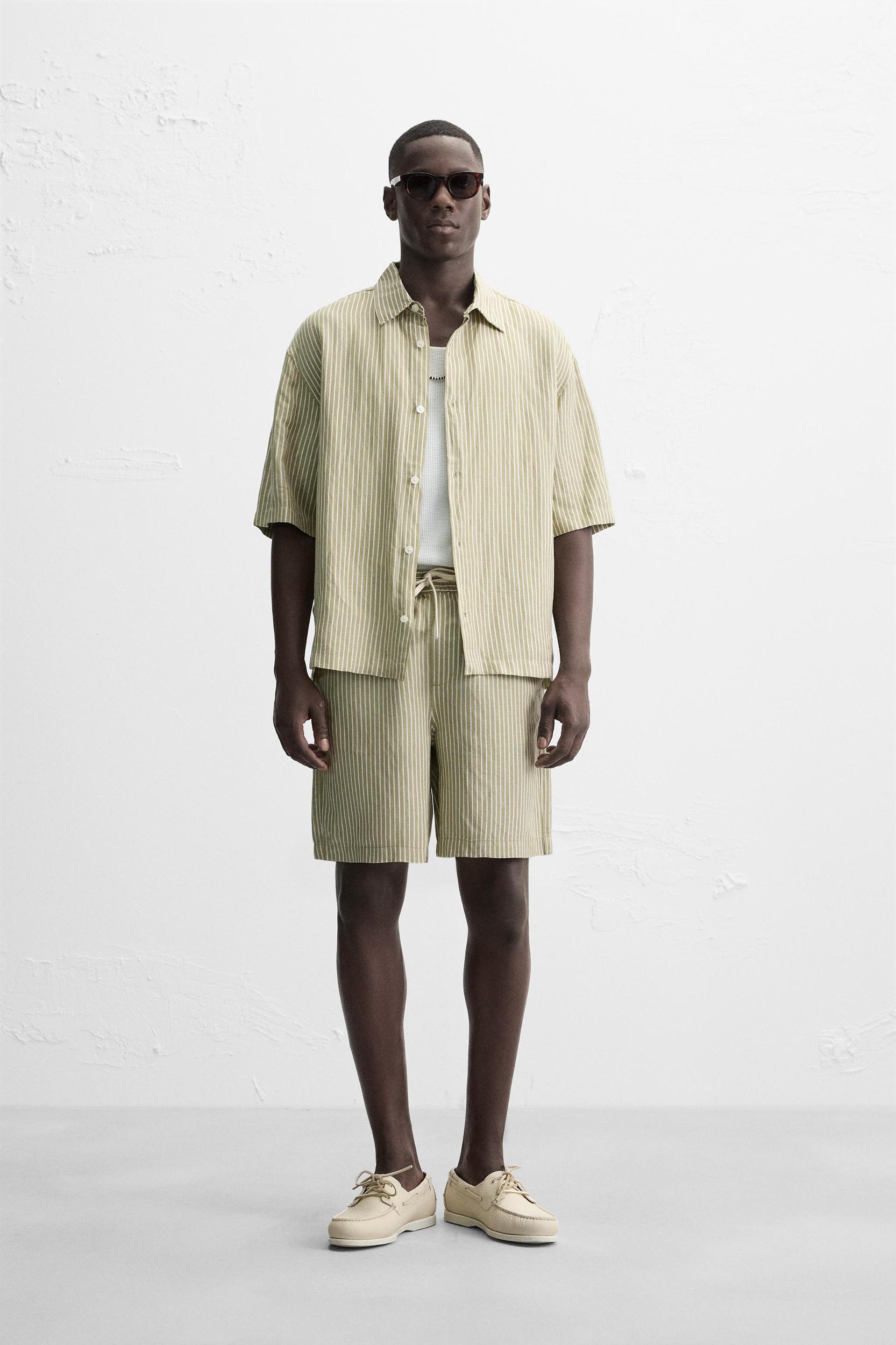 LINEN - VISCOSE STRIPED SHIRT Product Image