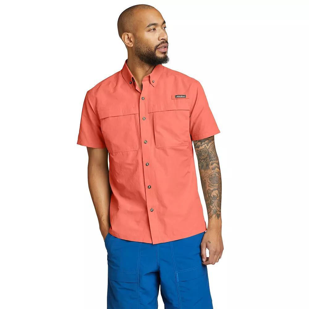 Big & Tall Eddie Bauer Ripstop Guide Short Sleeve Button Down Shirt, Men's, Size: XL Tall, Blue Product Image