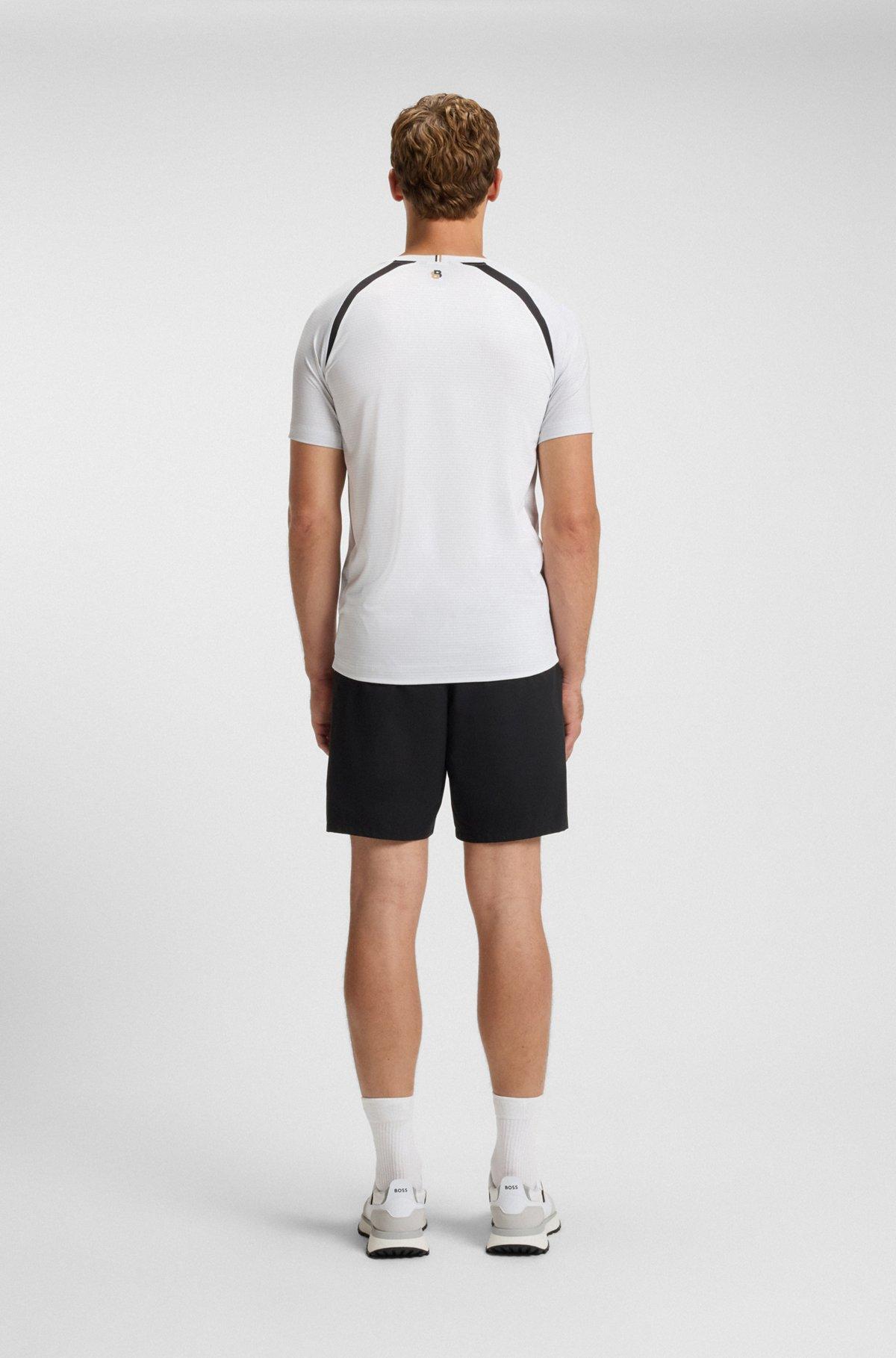 Slim-fit T-shirt in mesh jersey with contrast inserts Product Image
