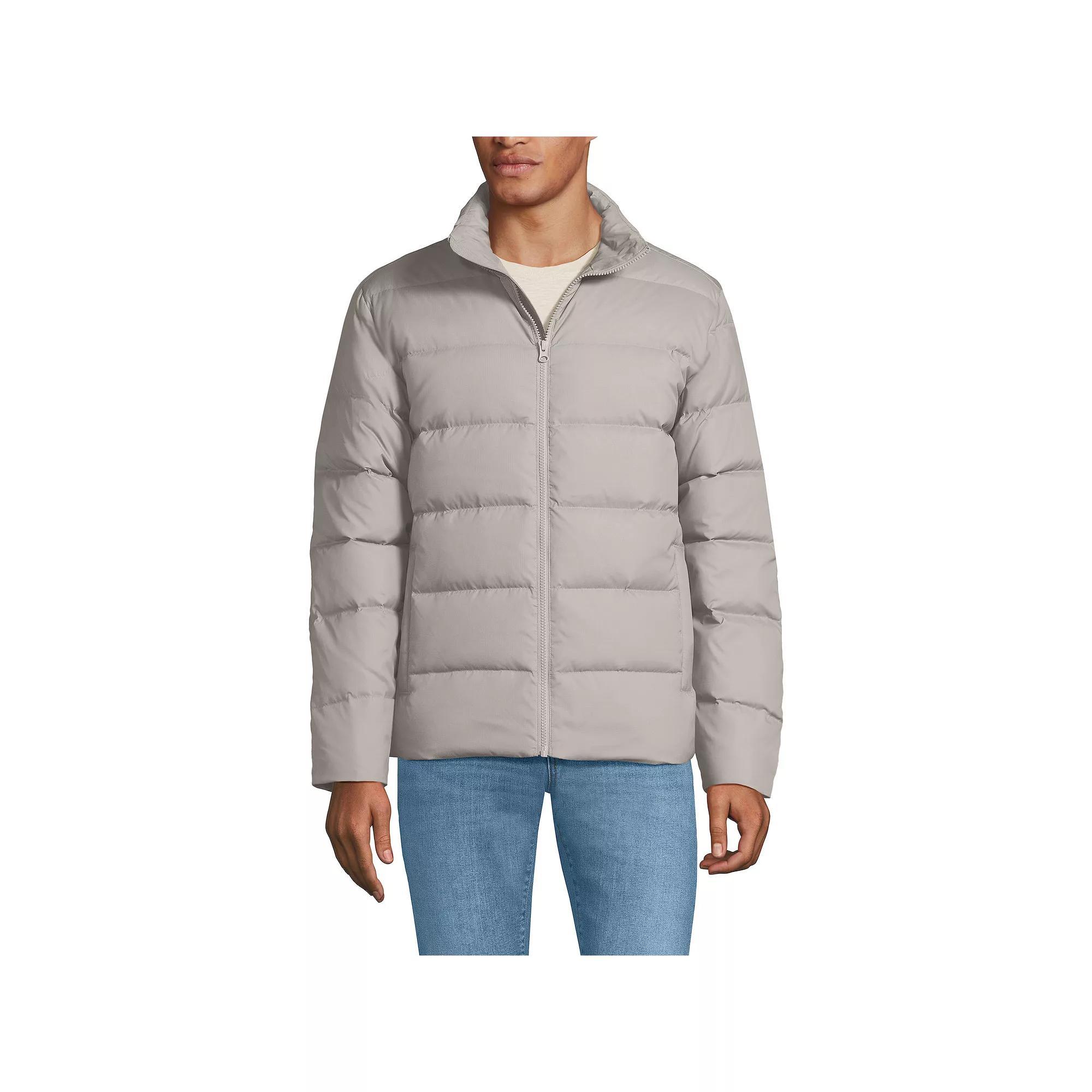 Tall Lands' End Puff Down Jacket, Men's, Size: Large Tall, Brown Gray Product Image