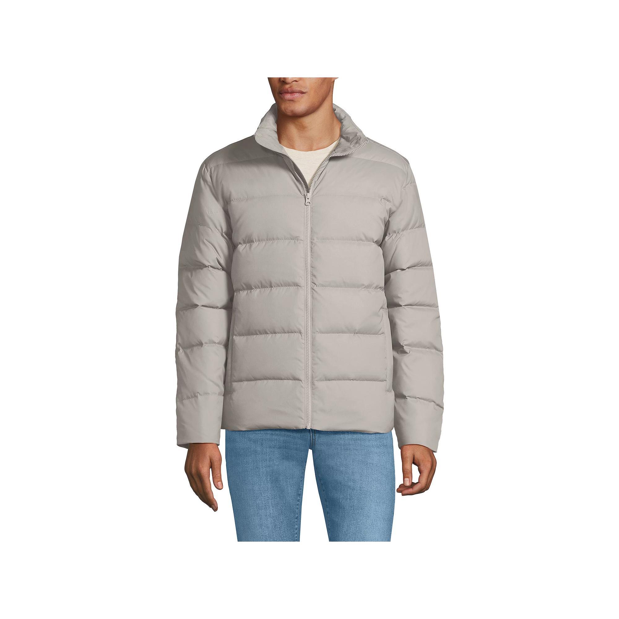 Tall Lands' End Puff Down Jacket, Men's, Size: Large Tall, Brown Gray Product Image