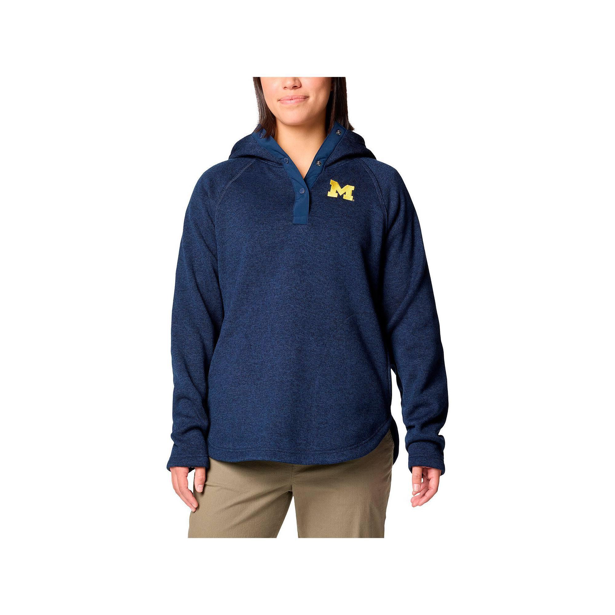 Women's Columbia Navy Michigan Wolverines Sweater Weather Fleece Lined Pullover Hoodie, Size: XS, Blue Product Image
