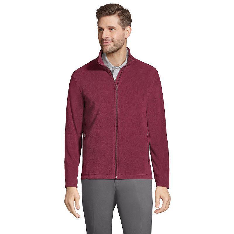 Men's Lands' End Full-Zip Mid-Weight Fleece Jacket, Size: Large, Dark Grey Product Image