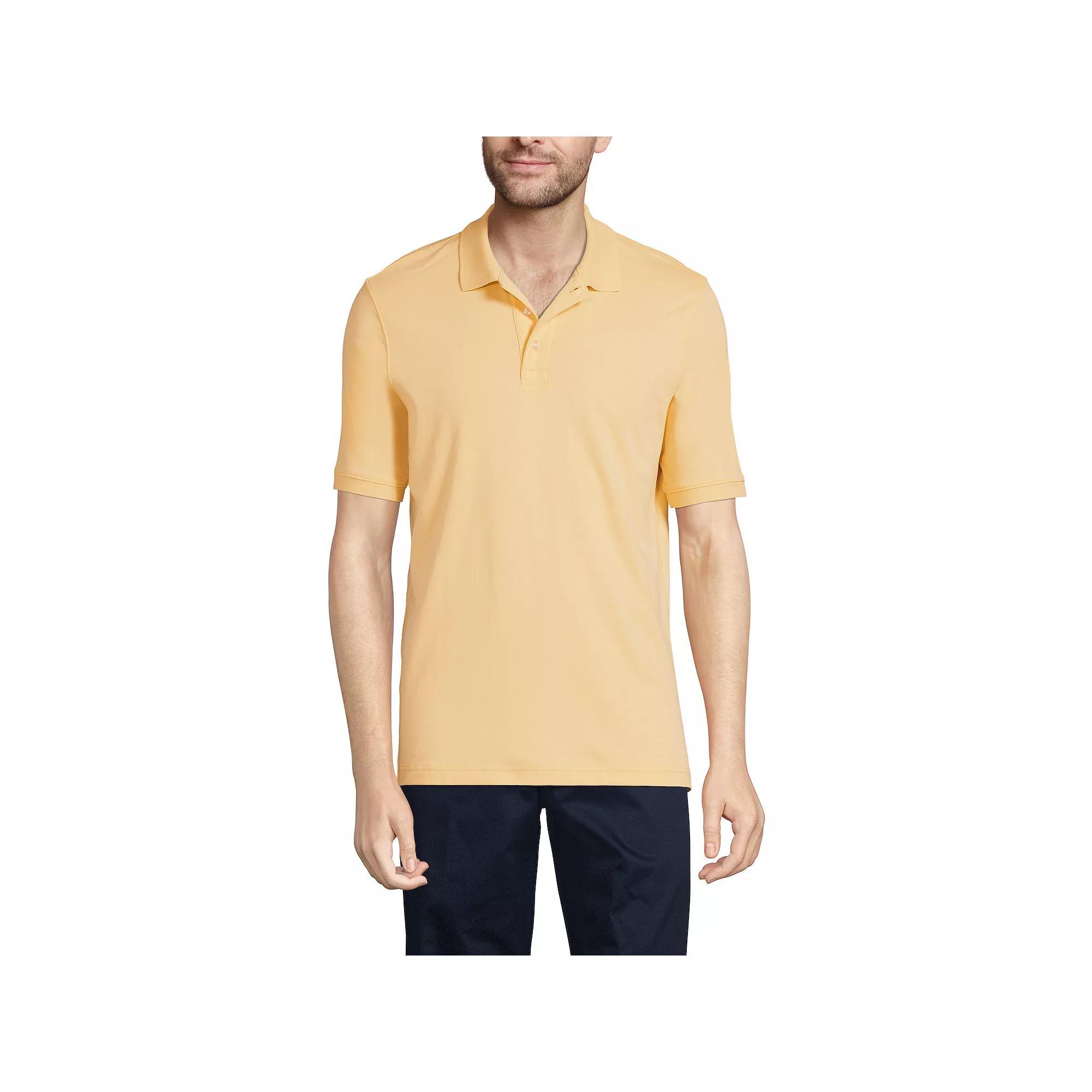 Men's Lands' End Short Sleeve Interlock Polo Shirt, Size: Large, Orange Spice Product Image