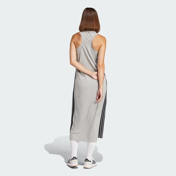 Women's adidas 3-Stripes Long Racerback Sportswear Dress, Size: XS, Clear Pink White Product Image