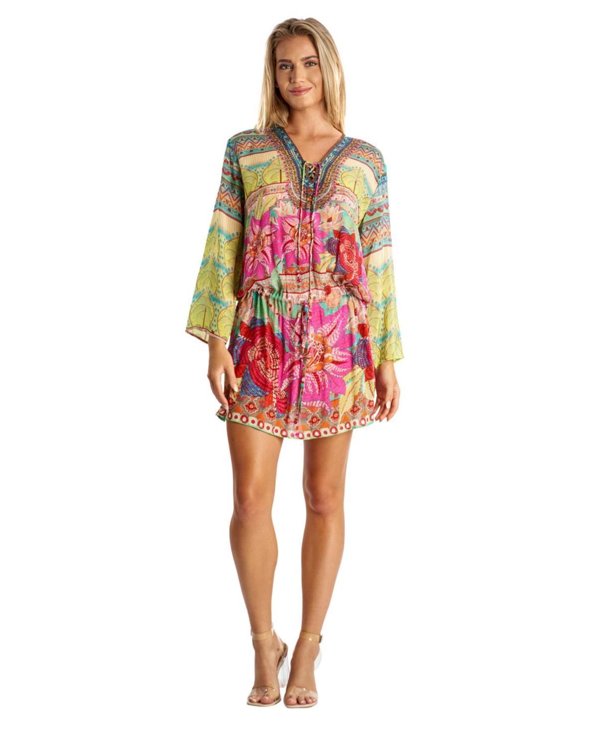 La Moda Clothing Womens Drawstring elastic waist short dress Product Image