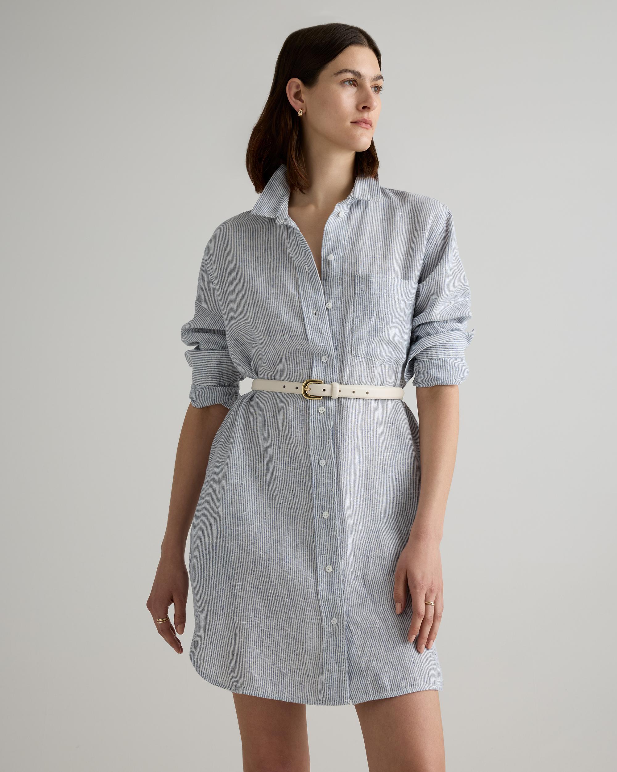 Quince | Women's 100% European Linen Shirt Dress Organic Linen Product Image