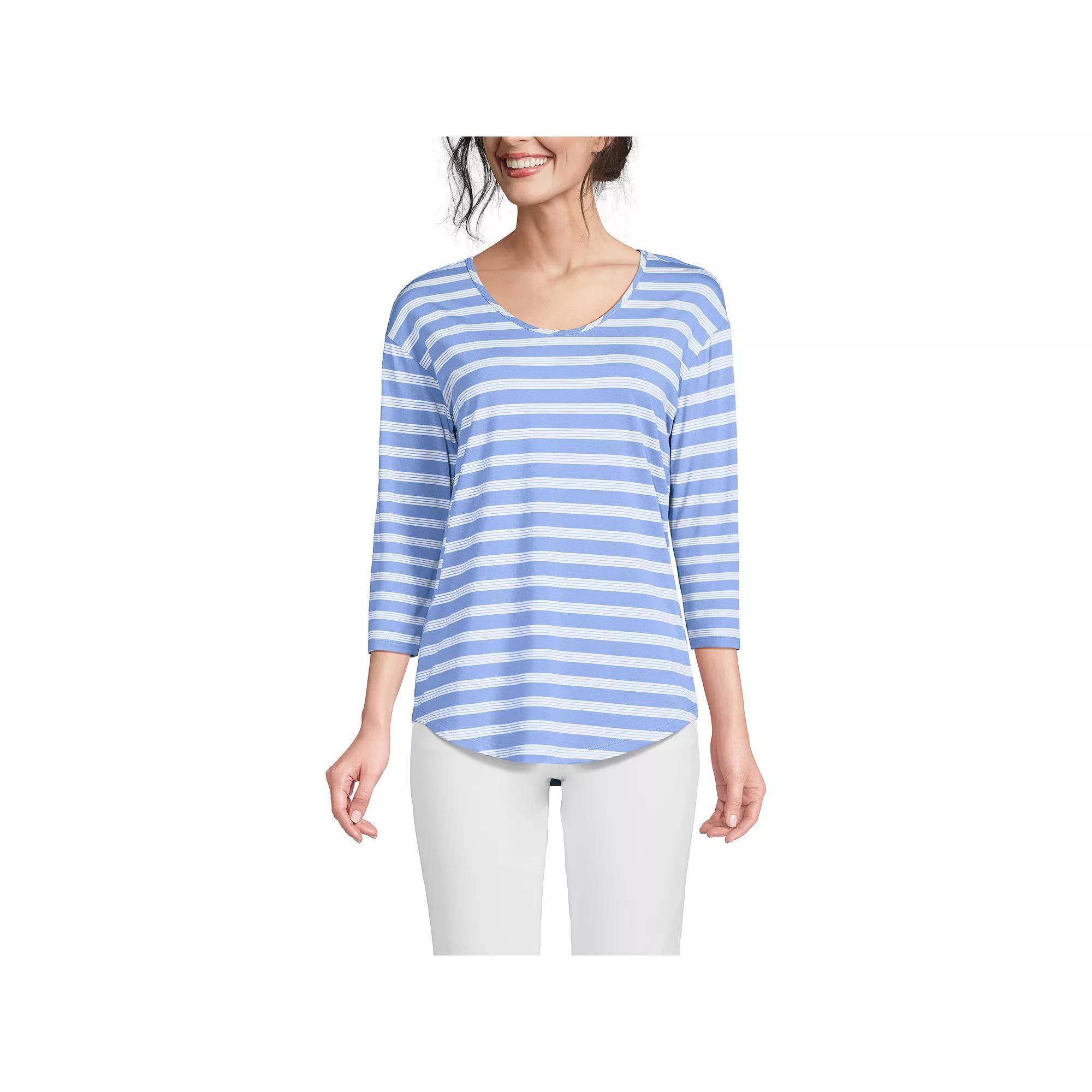 Women's Lands End Lightweight Jersey Tunic Top, Size: Medium, Black Product Image