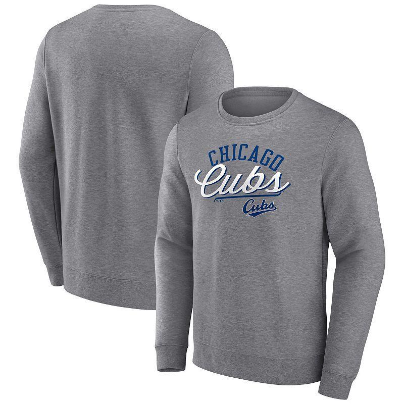 Men's Fanatics Branded Gray Chicago Cubs Simplicity Pullover Sweatshirt, Size: 3XL, Grey Product Image