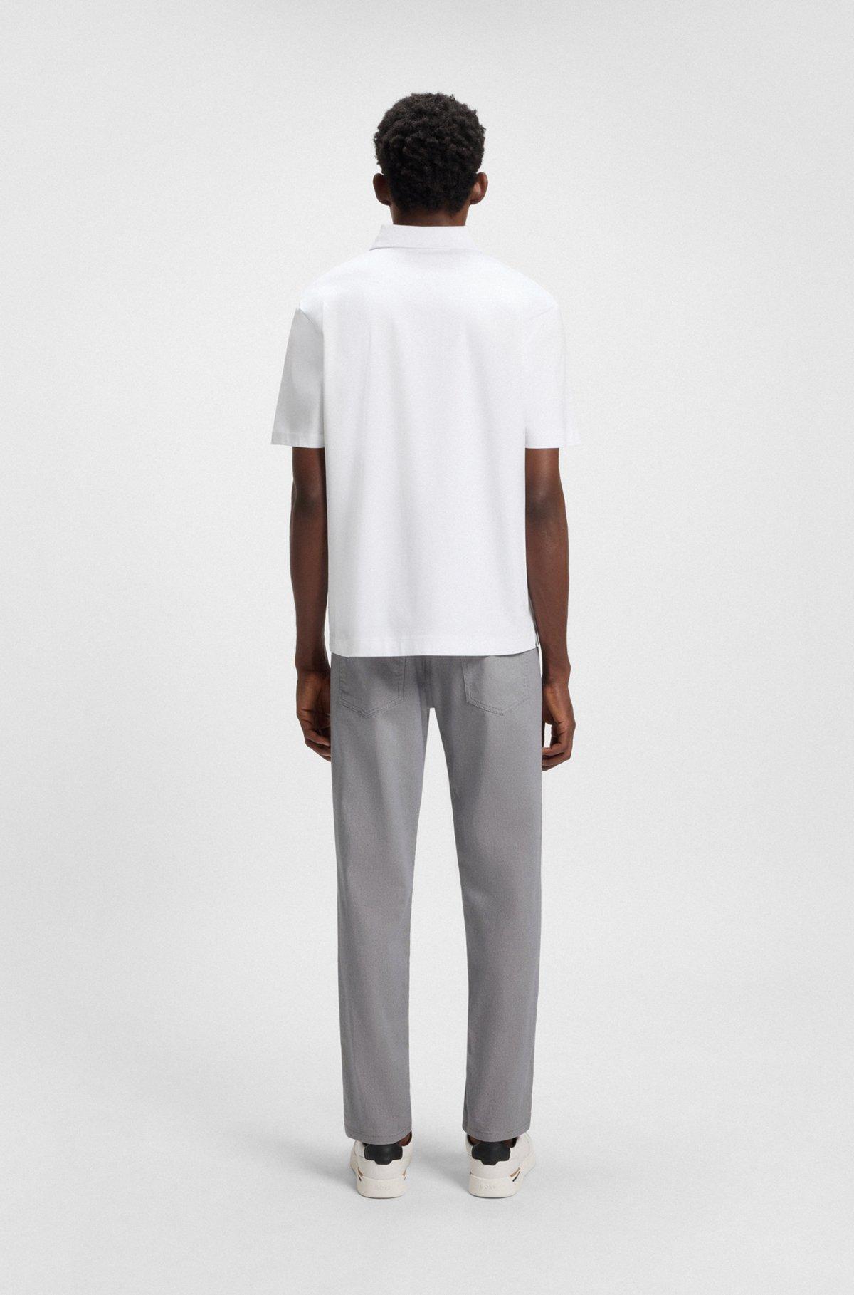 Mercerized-cotton polo shirt with double monogram Product Image
