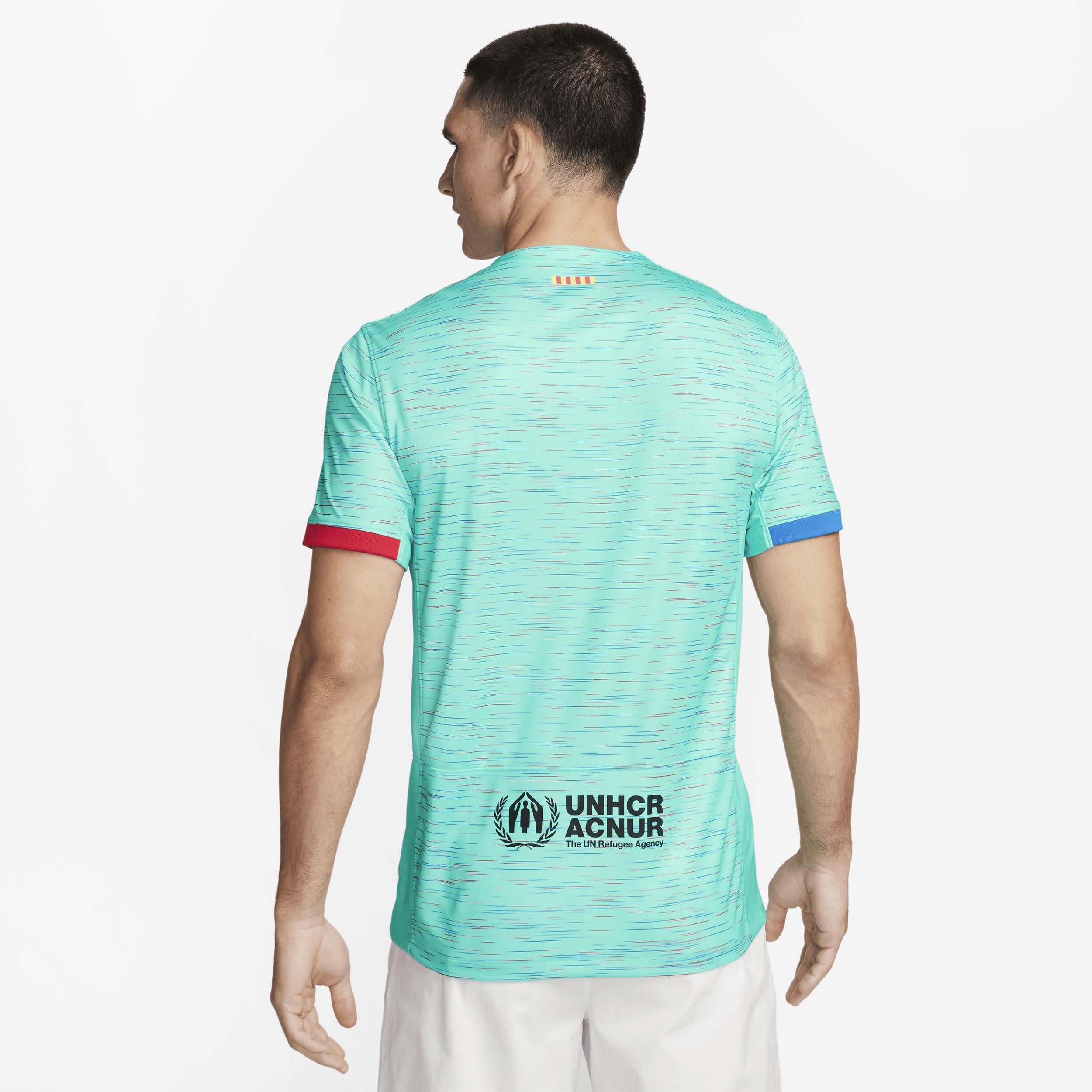 Mens Nike Aqua Barcelona 2023/24 Third Replica Jersey Bar Turquoise A Product Image