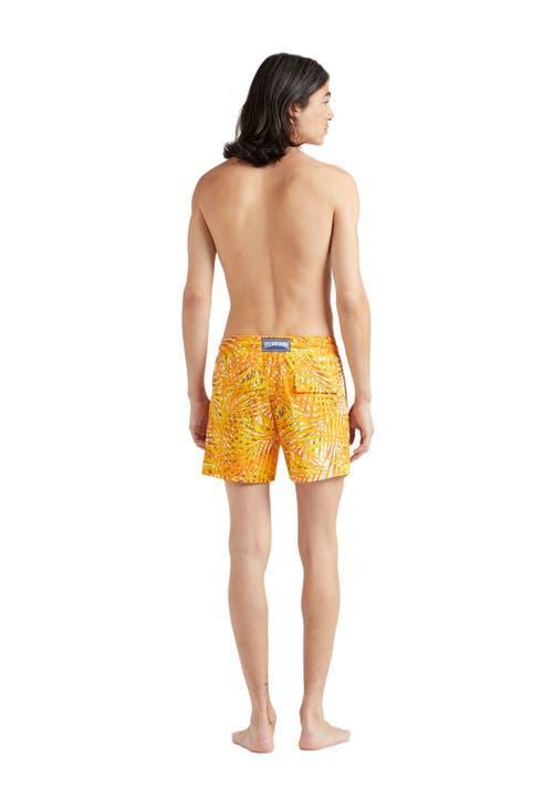 Vilebrequin Men's Palm Leaves Stretch Swim Shorts in Mangue at Nordstrom, Size Large Product Image