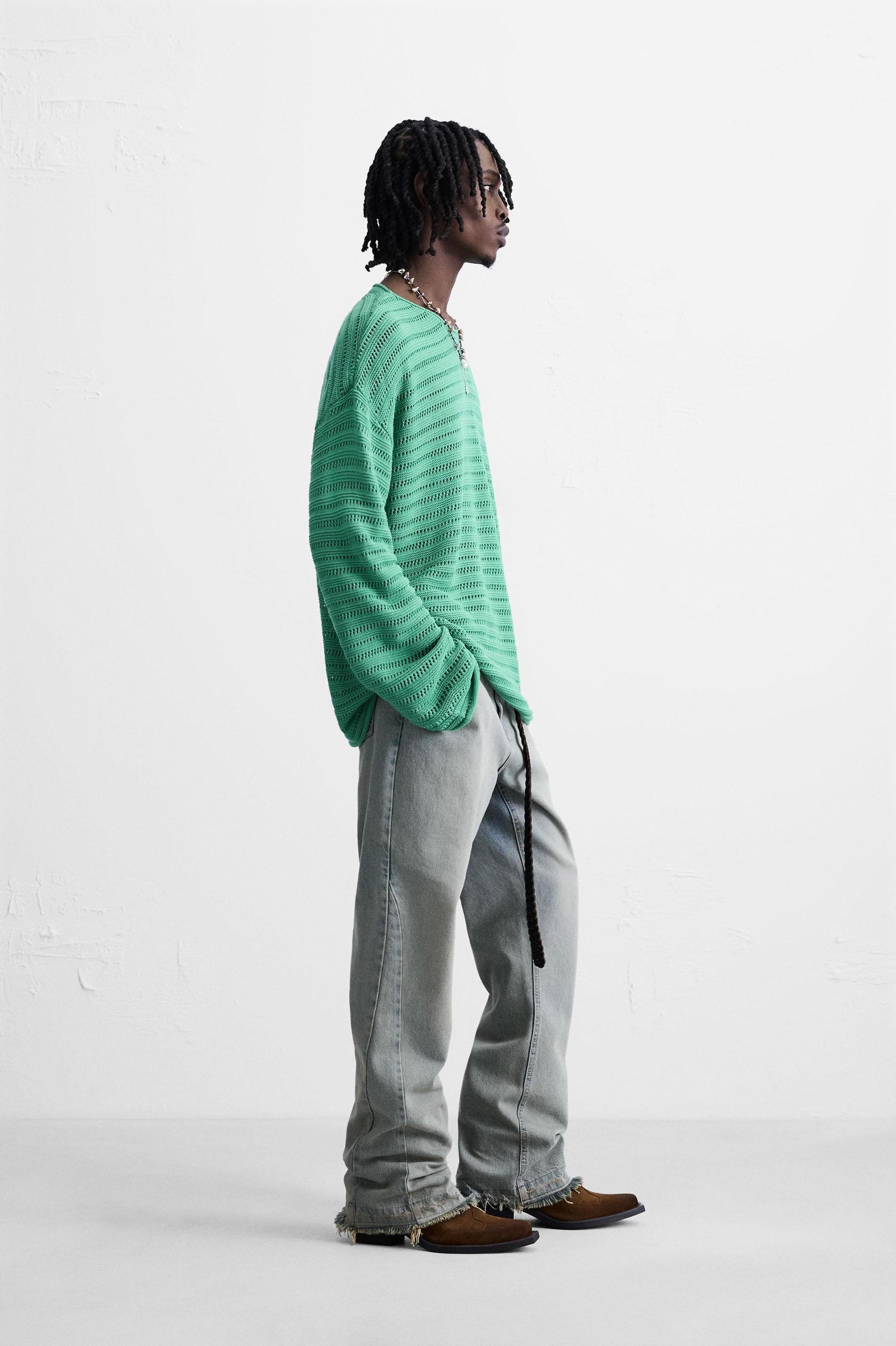 OPEN KNIT TEXTURED SWEATER Product Image
